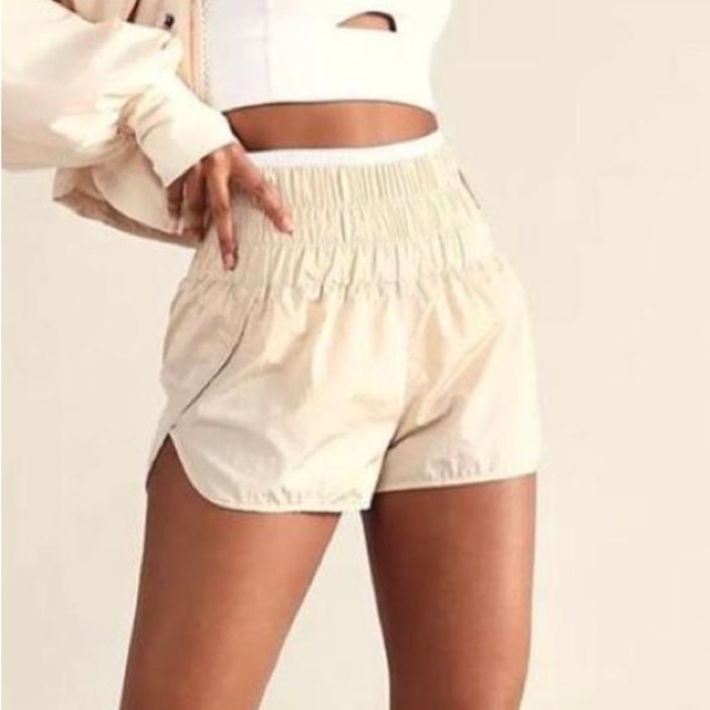 Free People The Way Home Run Shorts Vanilla